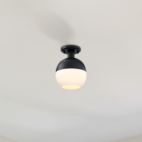 Linden 1 Light 8 inch Matte Black Semi Flush Mount Ceiling Light